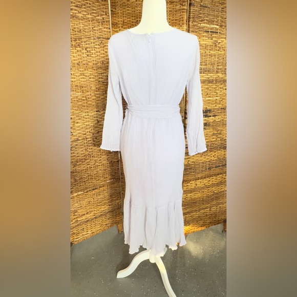 NWT J Crew Point Sur Crinkled‎ Faux Wrap Midi Dress  (8P) $198 - Picture 2 of 9